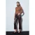 Hooggewaist Faux Lederen Flared Leggings
