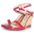 Jimmy Choo fuchsia sandaal met kurken sleehak