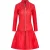 Dames Goth Rood Leren Victoriaanse Studed Flare Coat- Ribet