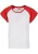 Urban Classics – Contrast Raglan Kinder Tshirt – Kids 110/116 – Wit/Rood