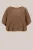 WE Fashion – Dames fijngebreide trui met glittergaren en ballonmouwen – Cropped – Bruin –