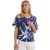 River Woods Blue/white Fantasy V-neck Blouse