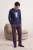 TRENDYOL MAN Heren Donkerblauw Geruit Lang, Regular fit Pyjama- Sets