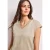 Street One Dames Shirt met overhangende schouders en V-hals in Beige
