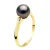 Ring Diamanten 0,02 Cts – Tahiti Parel Rond 8-9 mm – Geel Goud