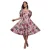 Trapeze jurk met blote schouders en bloemenstrik op de rug vrouw Goddiva Midi