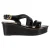Prada Slingback Wedge Sandalen in Zwart Patent Leer