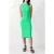 French Connection Sleeveless Knit Rib Dress Midi Poise Green