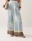 Summum Trousers Palmtree Print Single Border 4s2993-12451 Broek 431 Glacier Blue