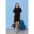 TRENDYOLMİLLA Dames Zwart Effen Midi Kort T-shirt Jurk Jurken