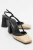 Rivie Raffia Pump met Vierkante Neus en Blokhak (Dames)