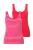 Ulla Popken Onderhemd  fuchsia / rood / wit