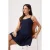 TRENDYOLMİLLA Dames Donkerblauw Effen Kort / Mini Mouwloos Skater Jurken