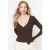 TRENDYOLMİLLA Dames Bruin Effen Lang Getailleerd Blouses