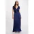 Morgan satijnen maxi jurk donkerblauw