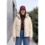 Gewatteerd jack met capuchon en twill-details