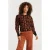 Smashed Lemon Gebreide dierenprint knit top zwart en cognac |