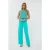 EsQualo Top Fancy Open Knit Lurex Lagoon