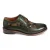Justin Reess Heren Groene Leren Bloemenprint Brogue Dress Schoenen – Ross