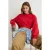 TRENDYOLMİLLA Dames Rood Effen Lang Regular fit Sweatshirts