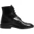 Dolce & Gabbana Zwarte Leren Veterschoenen Tot Halverwege de Kuit