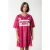 Colourful Rebel Taylie Striped Football Tee Dress Ss Medium Bright Pink