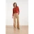 Smashed Lemon Zandkleurige flared broek met witte pinstripe |