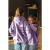 TRENDYOLKIDS Meisjes Paars Slogan Lang Regular fit Sweatshirts