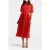Forever New Charlotte Puff Sleeve Pleated Dress Red