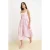TRENDYOLMİLLA Dames Roze Bloemen Midi Mouwloos Skater Jurken