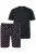 Men Plus Pyjama kort  pink / rosa / zwart