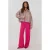 Studio AMAYA straight high waist broek met linnen roze
