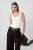 TRENDYOLMİLLA Dames Ecru Effen Mouwloos Getailleerd Blouses