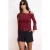TRENDYOLMİLLA Dames Bordeaux Effen Lang Getailleerd Blouses