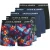 Jack & Jones Heren boxershorts effen trunks jacozzie 5-pack donkerblauw/zwart gebloemd/effen