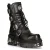 New Rock unisex zwart lederen gotische halfhoge laarzen-373-S4
