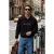 TRENDYOL MAN Heren Zwart Effen Lang Oversized Sweatshirts