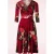 Topvintage exclusive ~ Caryl Floral swing jurk in wijn