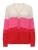 ONLY Gebreid vest ‘ONLALYSSA’  crème / lichtroze / knalrood