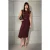 TRENDYOLMİLLA Dames Bordeaux Effen Midi Mouwloos Avond / Dagelijks Bodycon Jurken