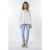 EsQualo Blouse Seams Sateen Off White