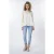 EsQualo Blouse Seams Sateen Off White