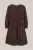 WE Fashion – Dames midi jurk met embroideries – Regular fit – Donkerbruin – Katoen –