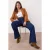 Trendyol Curve Dames Donkerblauw Effen Recht Hoge taille Grote maten Jeans
