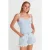 Katoenen Geribbelde Vierkante Hals Cami Blouse