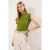 TRENDYOLMİLLA Dames Groen Effen Mouwloos Getailleerd Blouses
