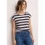 Street One Dames Shirt met korte mouwen, ronde hals en print in Bruin