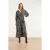 Smashed Lemon Zwarte midi jurk met beige paisley print |