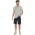 Threadbare Gebloemd herenoverhemd met korte mouwen (Stofblauw)