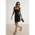 TRENDYOLMİLLA Dames Zwart Effen Kort / Mini Mouwloos Shift-model Jurken